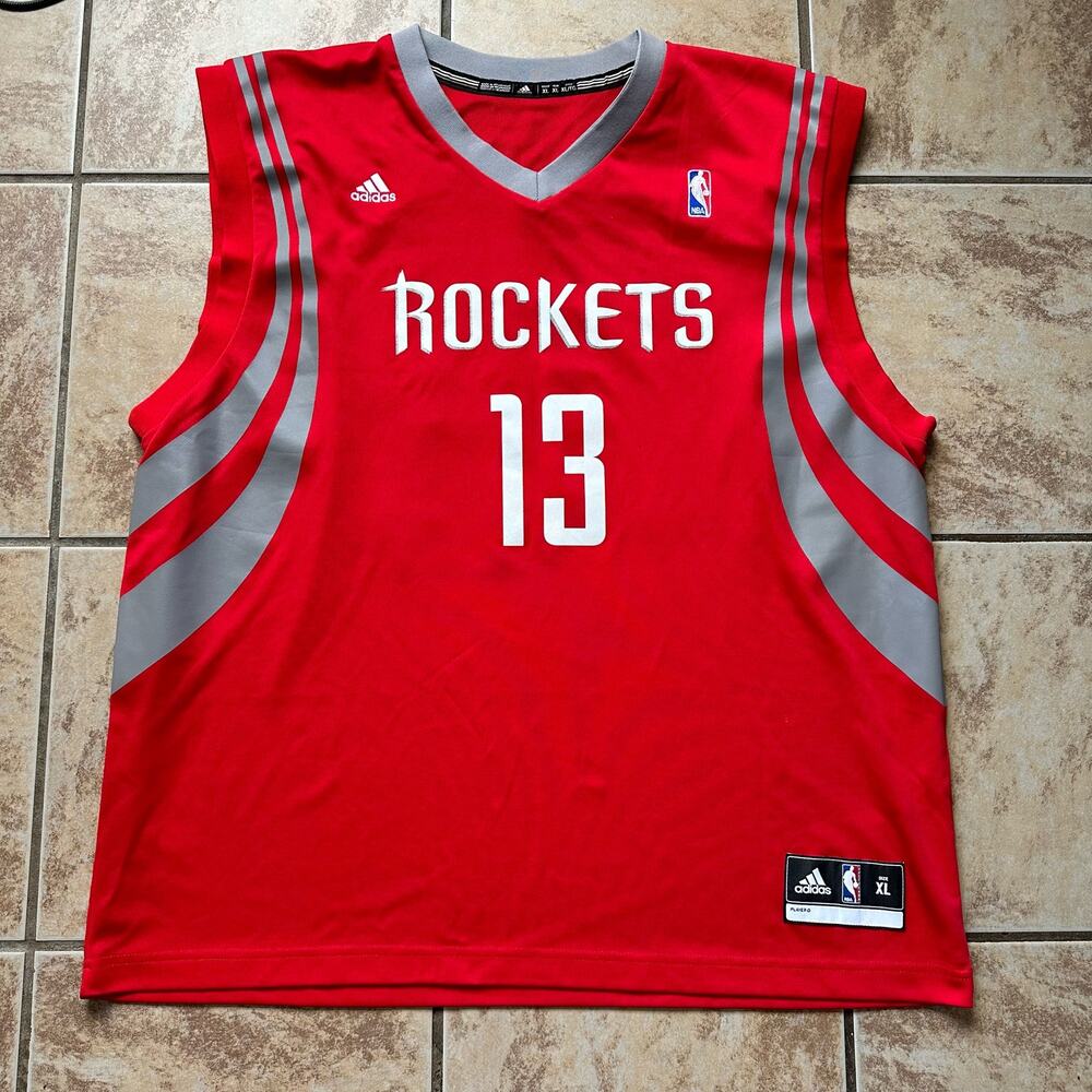 Adidas Houston Rockets James Harden Red Jersey #13 Size‎ XLarge NBA Basketball - Picture 3 of 7